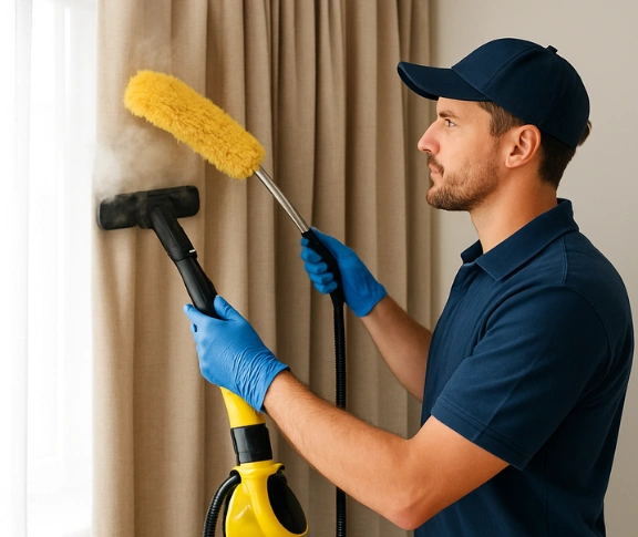 Trusted residential curtain cleaning technician Matty Curtain Cleaning hope-island QLD
