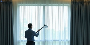 Commercial curtain steam cleaning service hope-island hotels offices
