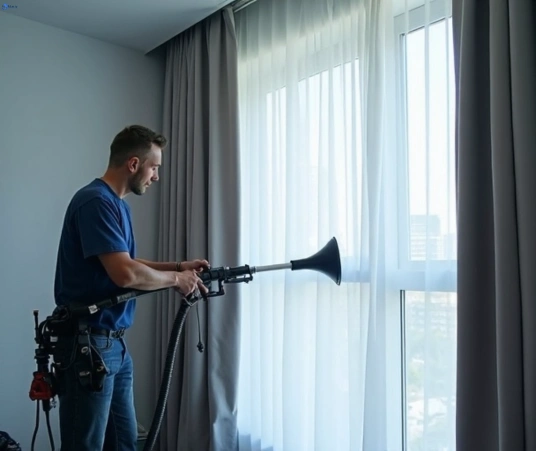 Professional residential curtain cleaning process equipment Matty Curtain Cleaning hope-island