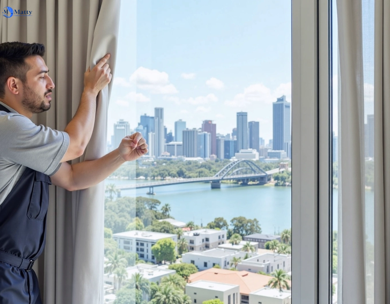Professional curtain steam cleaning service hope-island QLD by Matty Curtain Cleaning