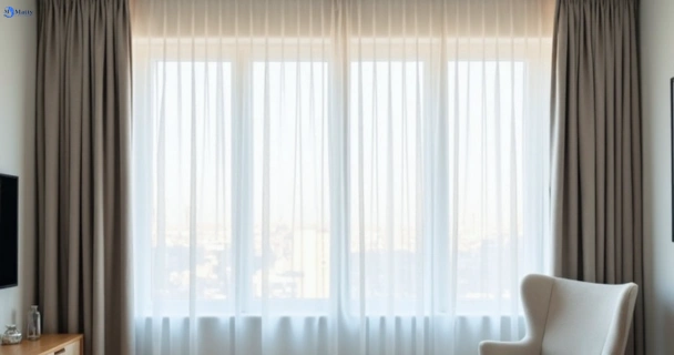 Freshly steam cleaned curtains in hope-island QLD